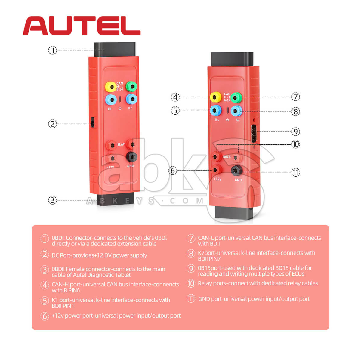 Autel G-Box3 Key Programming Adapter for Mercedes Benz & BMW GBOX3 - ABK-1424 - ABKEYS.COM