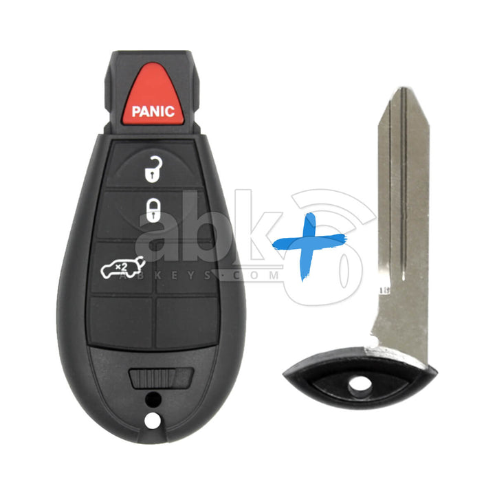 Jeep Cherokee 2014+ Fobik Key 4Buttons 433MHz GQ4-53T CY22 - ABK-2079 - ABKEYS.COM