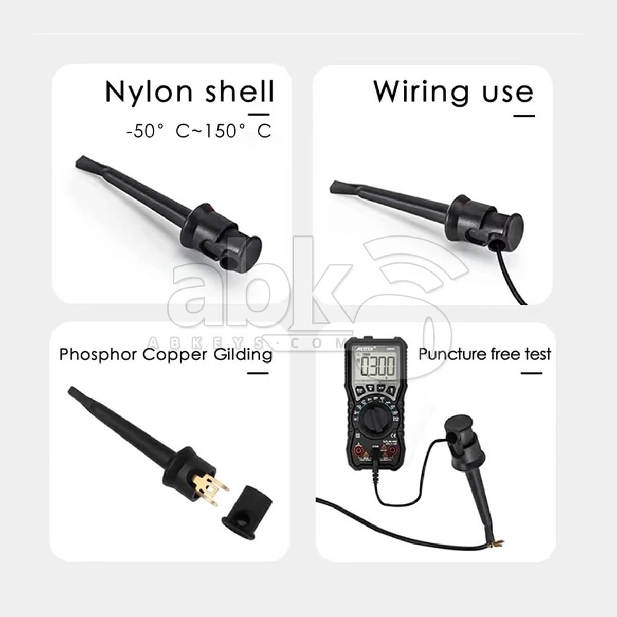 Pair Of IC Test Grabber Clips   Test Clip Hook (2Pcs)   ABK 208   ABKEYS