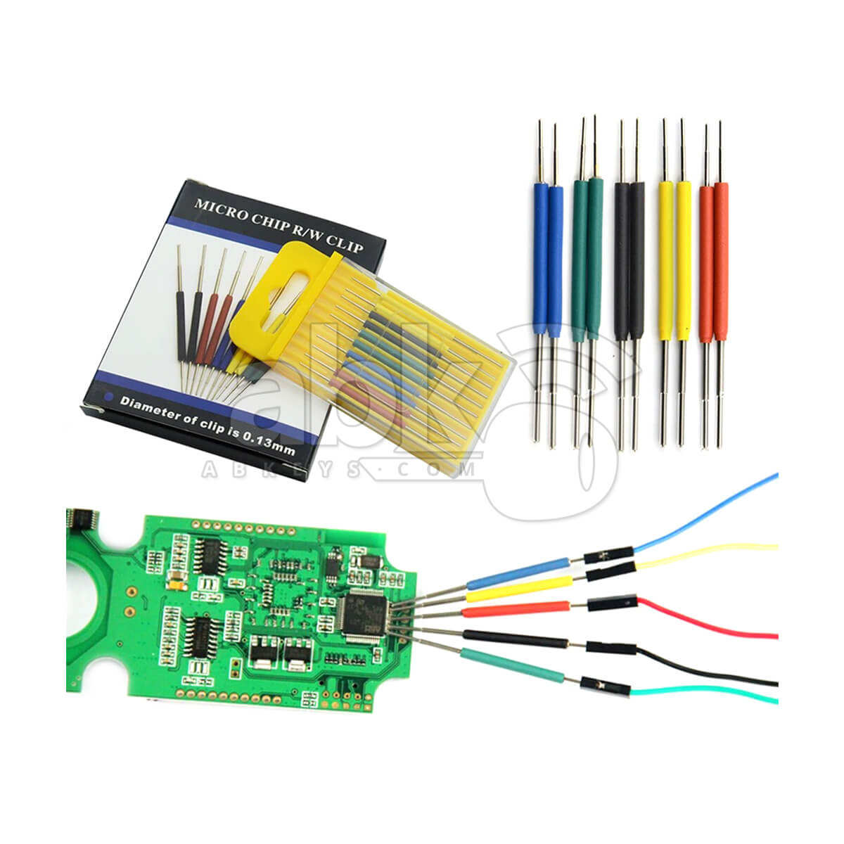 Micro Chip Test Leads Clips 10Pcs Set With Wires   ABK 209   ABKEYS