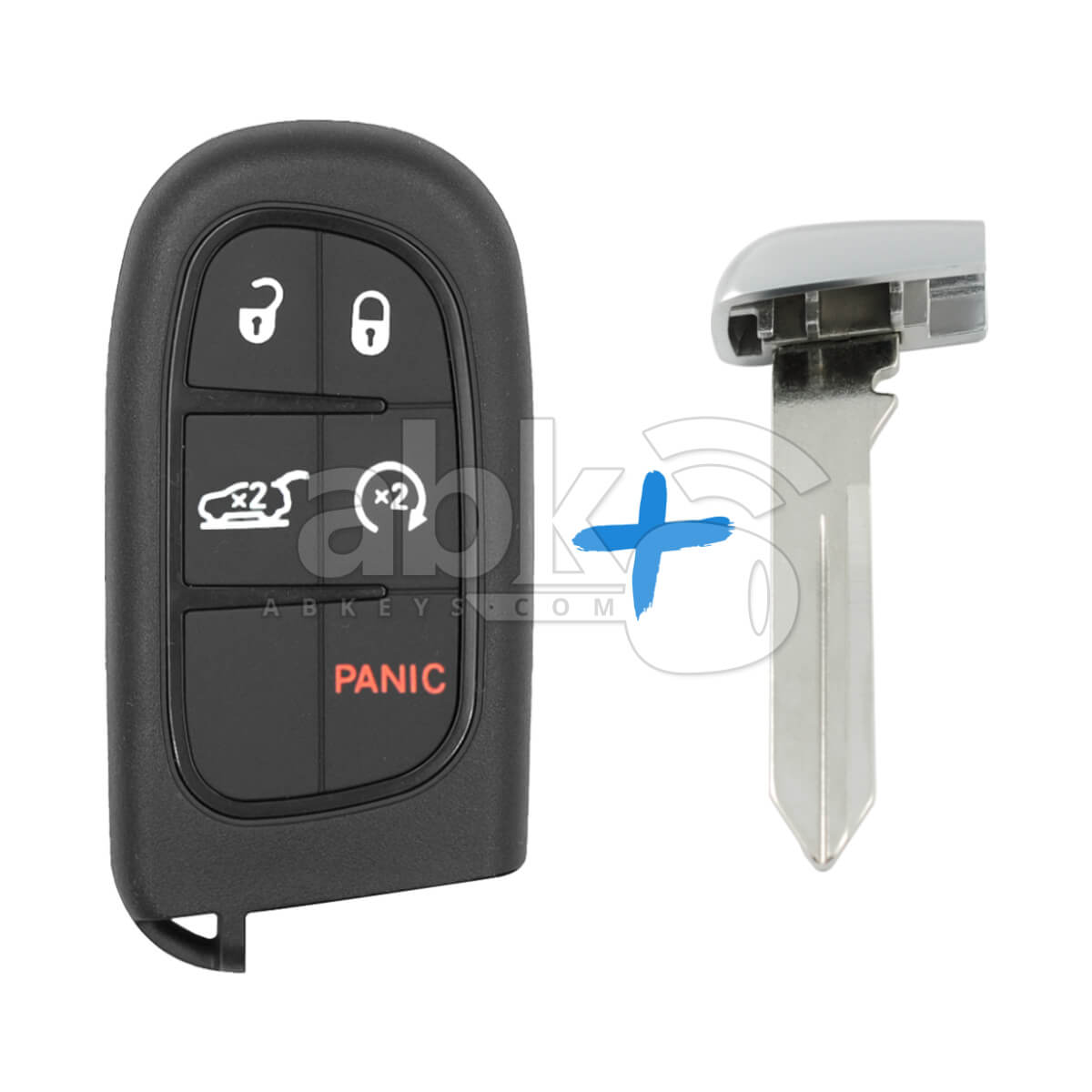 Jeep Cherokee 2014+ Smart Key 5Buttons 68141580AF 68141580AD 433MHz GQ4 54T   ABK 2195   ABKEYS