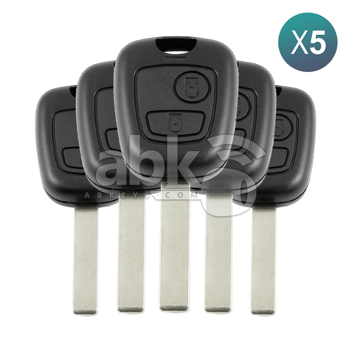 Peugeot 307 2001+ Key Head Remote 5Pcs Offer 2Buttons 433MHz HU83 6554RC   ABK 246 OFF5   ABKEYS