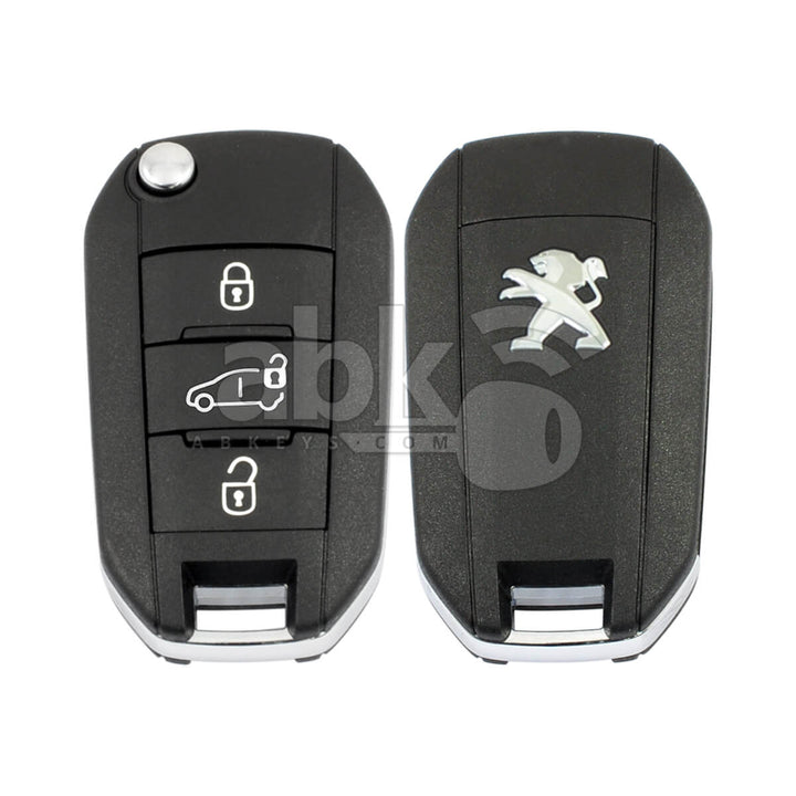 Peugeot Partner Expert 2016-2024 Flip Remote 3Buttons 1617020780 433MHz HUF8435 HU83 - ABK-2764-LG