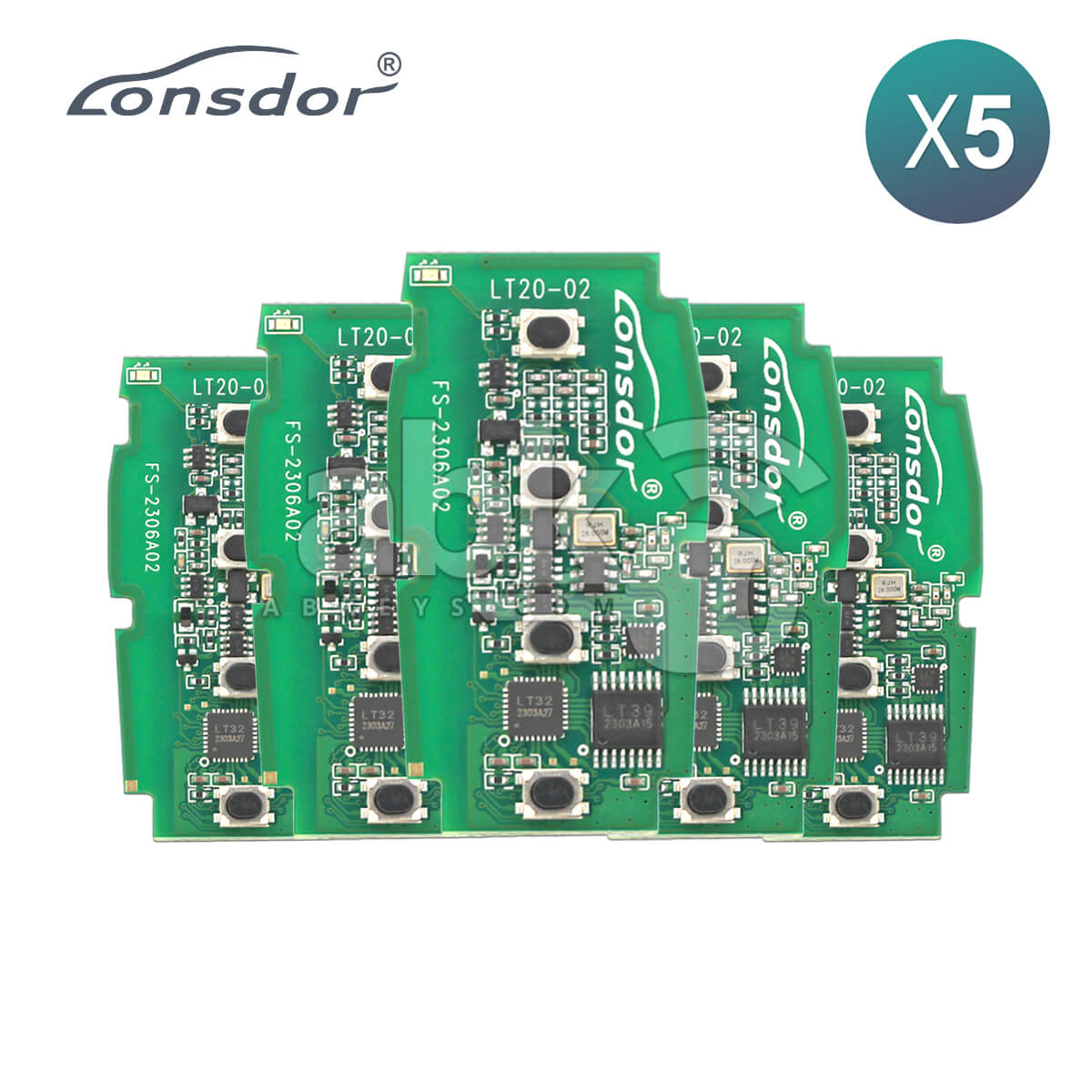 Lonsdor LT20-02 Smart Key PCB 8A+4D For Subaru Adjustable Frequency 4Buttons 5Pcs Bundle -