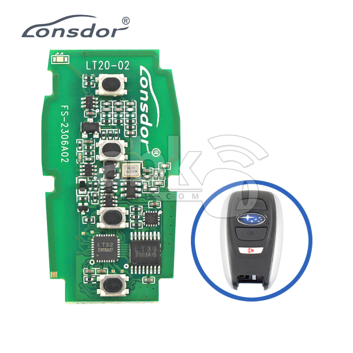 Lonsdor LT20-02 Smart Key PCB 8A+4D For Subaru Adjustable Frequency 4Buttons 5Pcs Bundle -