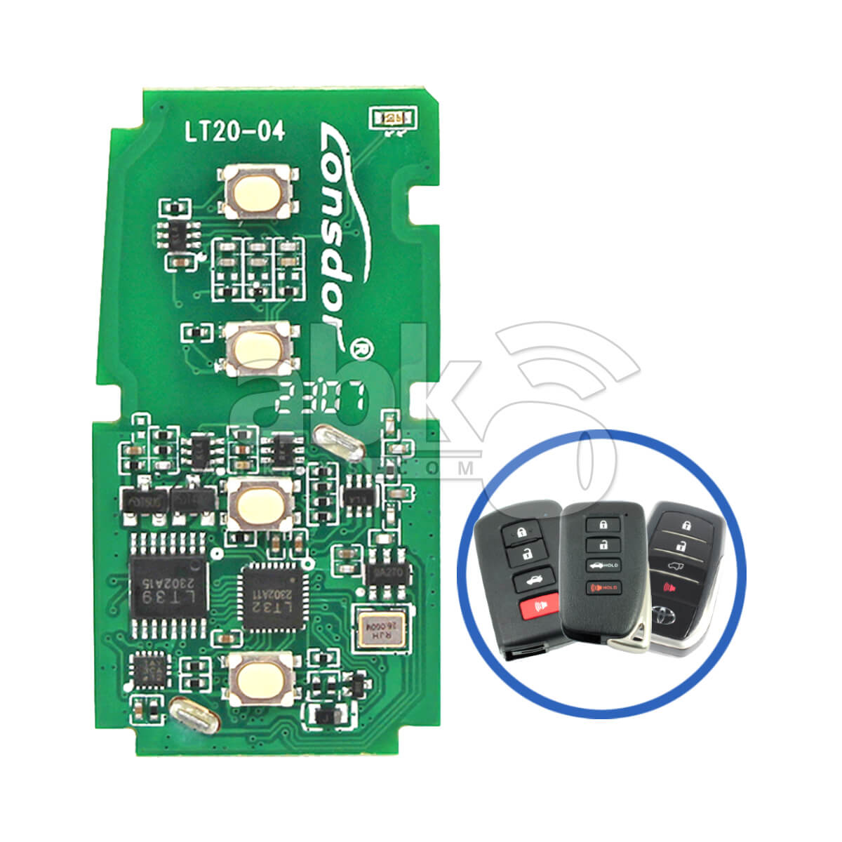 Lonsdor LT20-04 Smart Key PCB 8A+4D For Toyota & Lexus |ABKEYS
