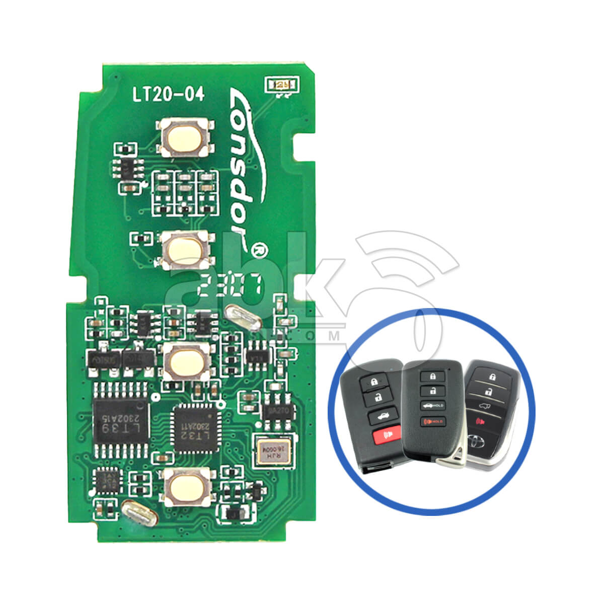 Lonsdor LT20-04 Smart Key PCB 8A+4D For Toyota & Lexus Adjustable Frequency 4Buttons -