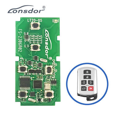 Lonsdor LT20-05 Smart Key PCB 8A+4D For Toyota Sienna Adjustable Frequency 6Buttons -