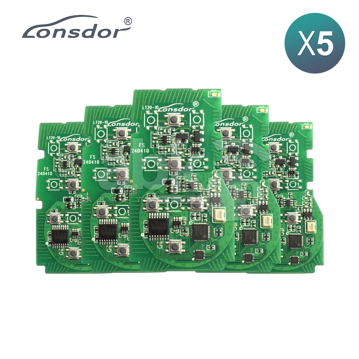 Lonsdor LT20 10 Smart Key PCB 8A + 4D For Toyota Adjustable Frequency 5Buttons 5Pcs Bundle