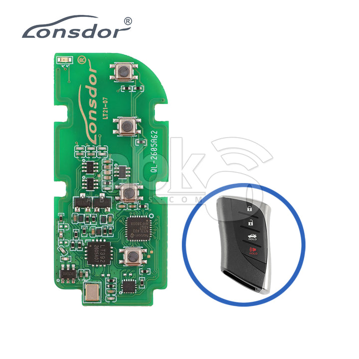 Lonsdor LT21-07 Smart Key PCB 8A+B6 For Lexus Adjustable Frequency 4Buttons
