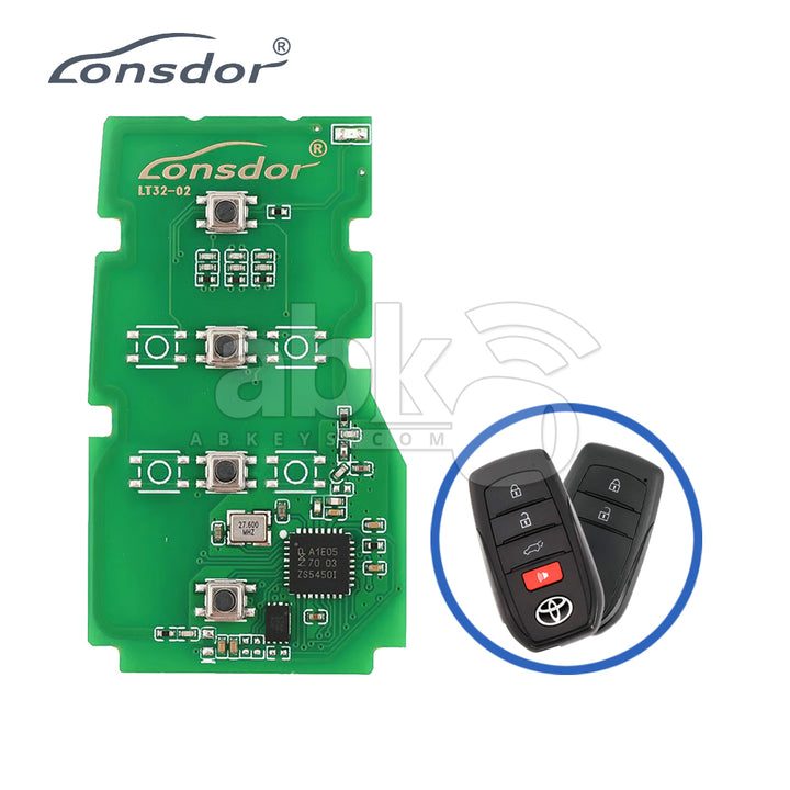 Lonsdor LT32-02 Smart Key Pcb With 4Button 4A+B6 Toyota & Lexus Adjustable Frequency 4Buttons