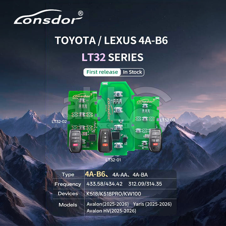 Lonsdor LT32-02 Smart Key Pcb With 4Button 4A+B6 Toyota & Lexus Adjustable Frequency 4Buttons