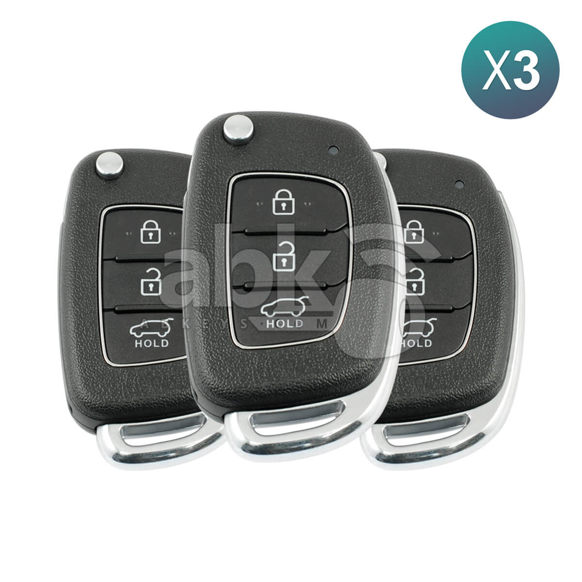 Genuine Hyundai I20 2014 - 2017 Flip Remote 3Buttons 95430 - C7600 433MHz RKE - 4F22 3Pcs Bundle