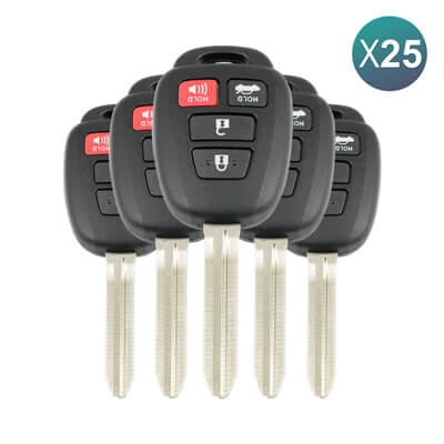 Toyota 2012-2024 Головка Ключа Чехол Брелока, 4Кнопки, TOY43 25 шт Лот