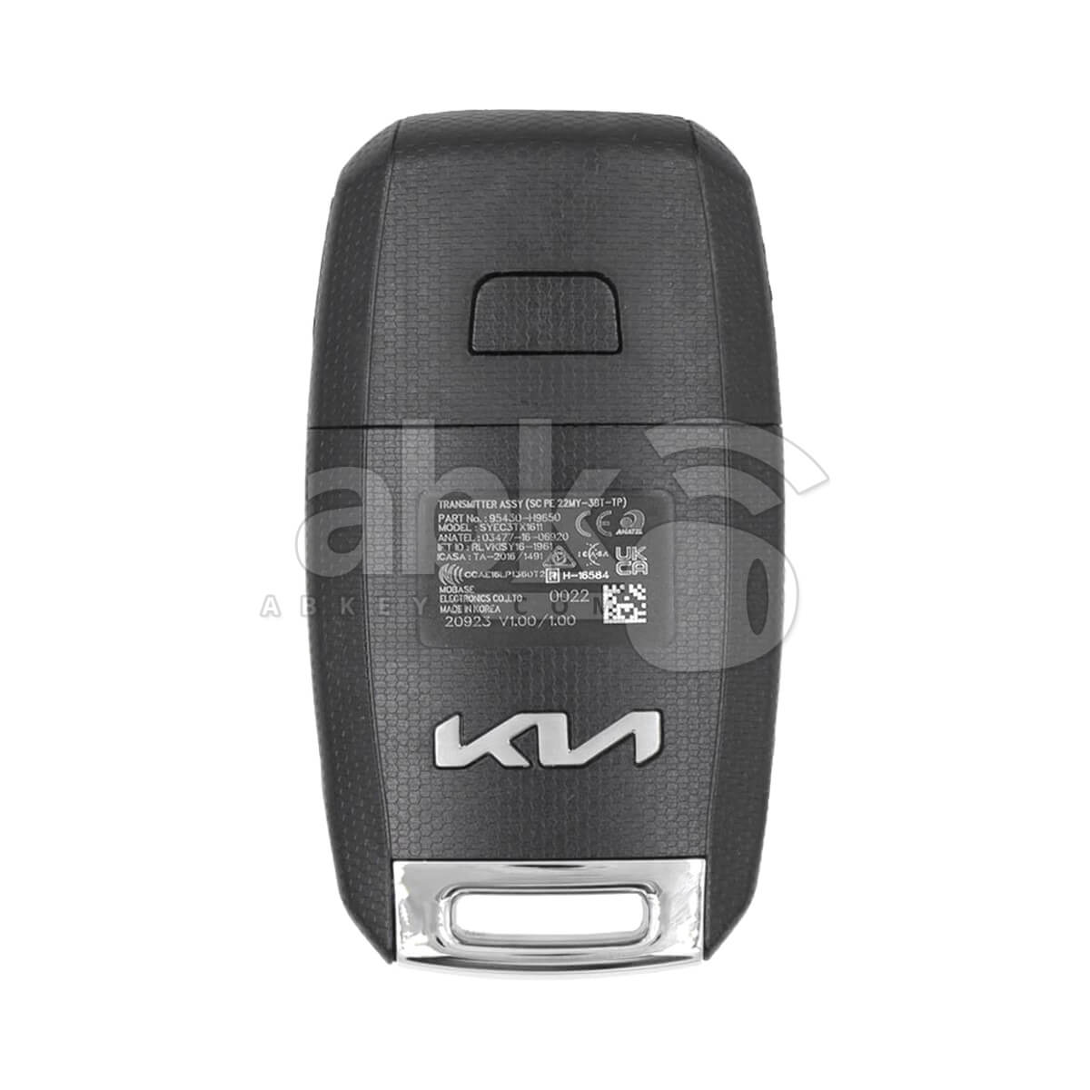 Genuine Kia Rio 2021-2023 Flip Remote 3Buttons 95430-H9650 433MHz SYEC3TX1611 - ABKEYS.COM