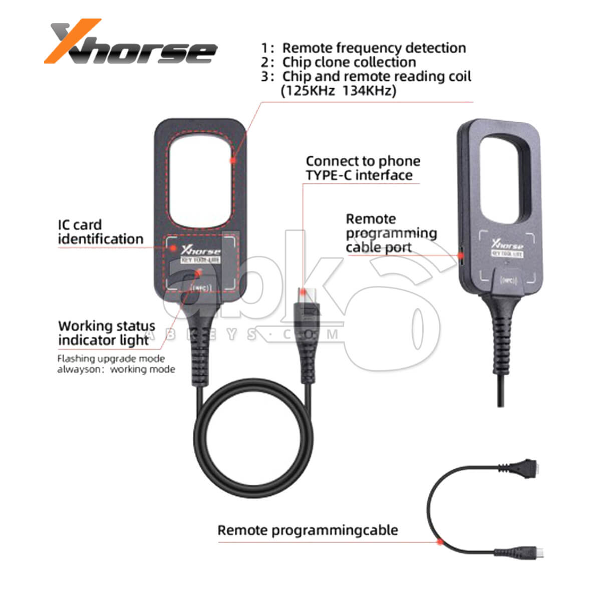 Xhorse VVDI Bee Key Tool Lite Remote Maker With 6pcs XKB501EN Remotes XDKML0EN - ABK-3300 -