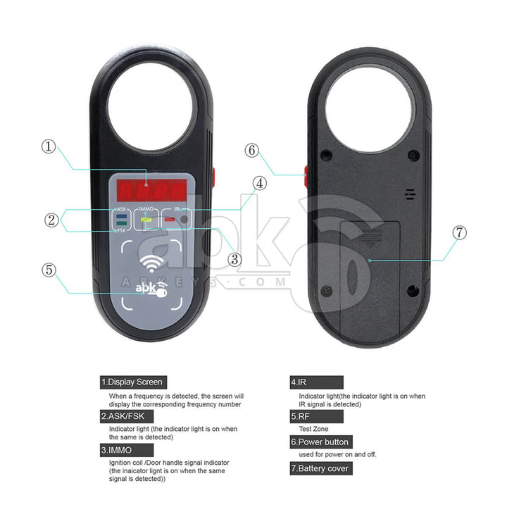 Remote Control Signal Tester Pro – Remote & Transponder Coil Detector - ABK-3333 - ABKEYS.COM