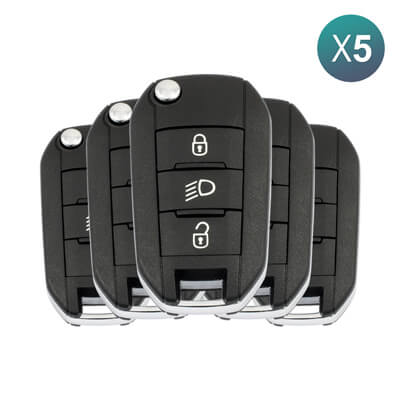 Peugeot 3008 508 5008 2017-2023 Télécommande Pliable, 3Boutons 1617020880 433MHz, HUF8435, HU83 5 pièces Lot
