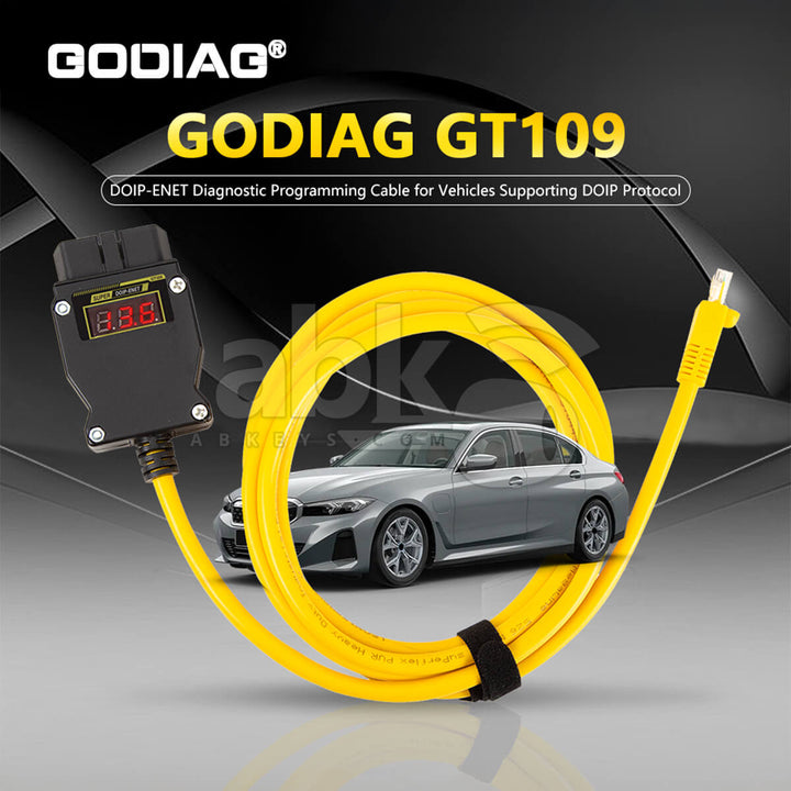 GODIAG GT109 DOIP ENET Programming Cable for BMW Benz VAG Volvo with Voltage Display for Diagnosis