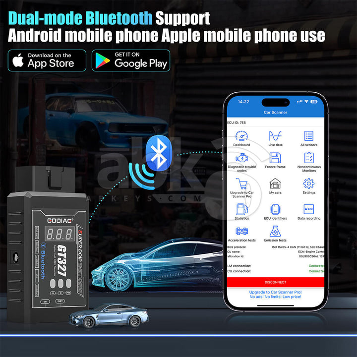 GODIAG GT327 SUPER DOIP ENET ELM327 v1.5 Bluetooth OBD II Scanner for iOS / Android / Windows