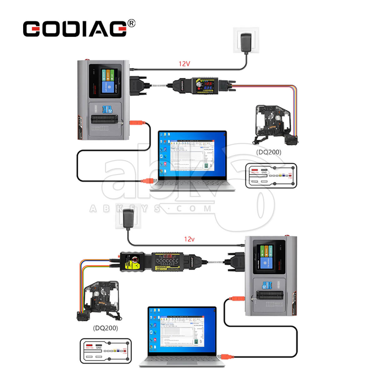 GODIAG G V ECU Cable for Connecting Xhorse Multi Prog with GT107 or GT107 + GPT BENCH BOOT to Read