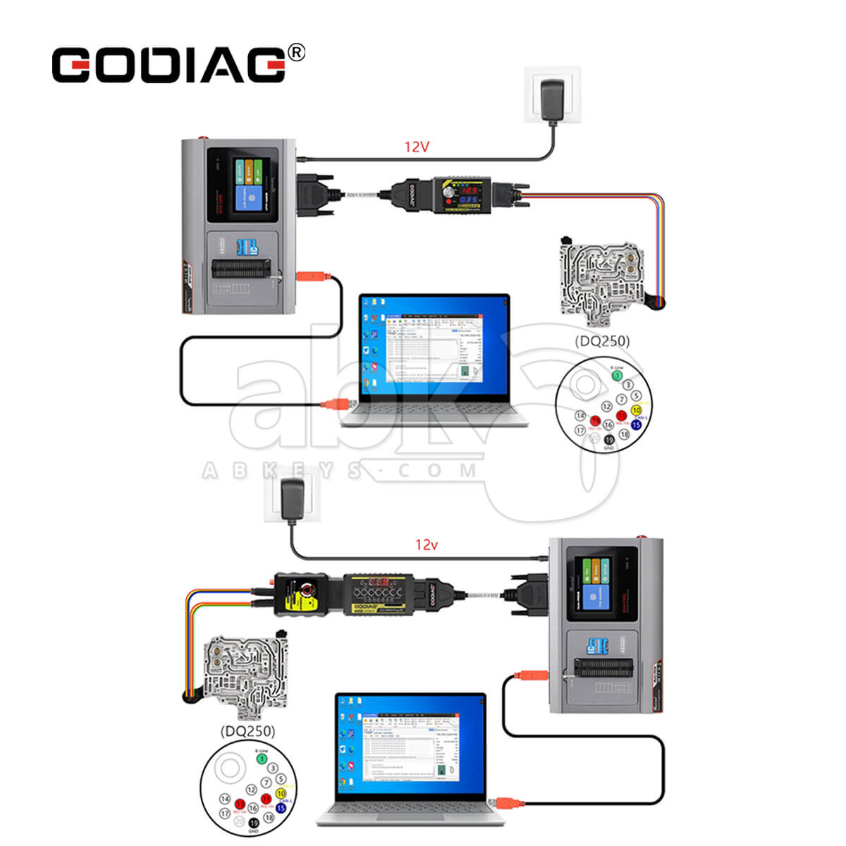 GODIAG G V ECU Cable for Connecting Xhorse Multi Prog with GT107 or GT107 + GPT BENCH BOOT to Read