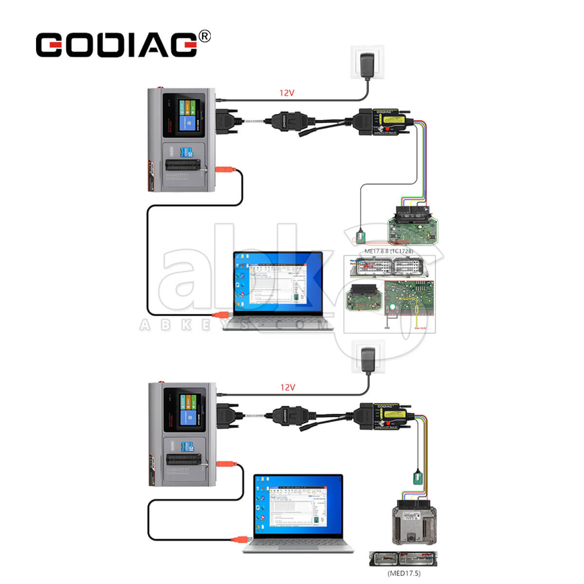 GODIAG G V ECU Cable for Connecting Xhorse Multi Prog with GT107 or GT107 + GPT BENCH BOOT to Read