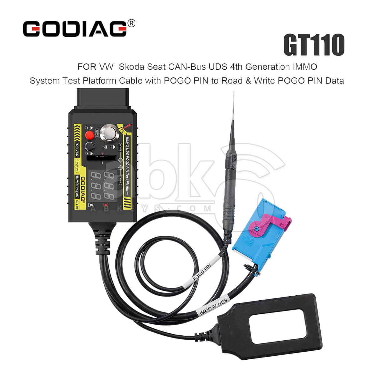 GODIAG GT110 VW Skoda Seat CAN Bus UDS 4th Generation IMMO System Test Platform Cable with POGO PIN