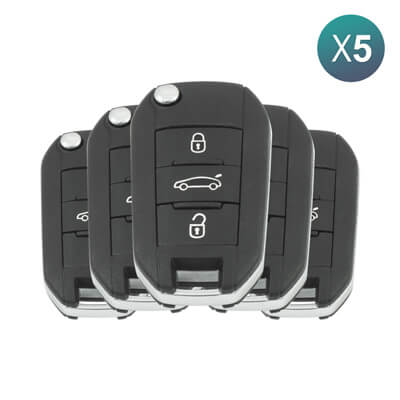 Peugeot 508 301 2013 + Flip Remote 3Buttons 6490RL 6490RN 433MHz 5FA010 5Pcs Bundle - ABK - 4115