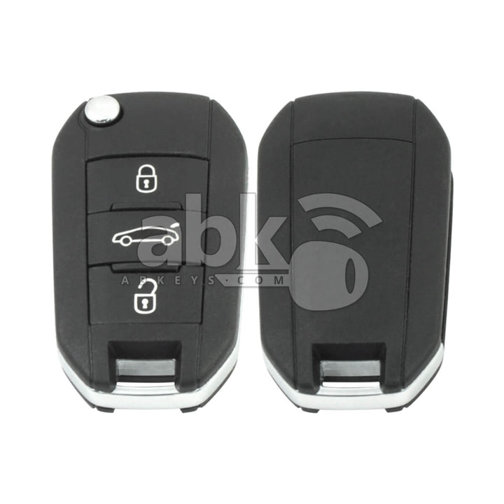 Peugeot 508 301 2013+ Flip Remote 3Buttons 6490RL 6490RN 433MHz 5FA010 - ABK-4115 - ABKEYS.COM