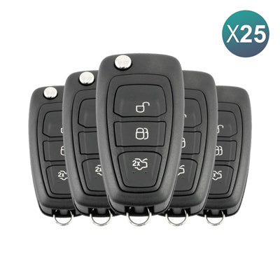 Ford Focus, Mondeo, C-Max 2010+ Mando Plegable, 3Botones 2180803 1743826 434MHz, 5WK49986, HU101 25 Uds Lote