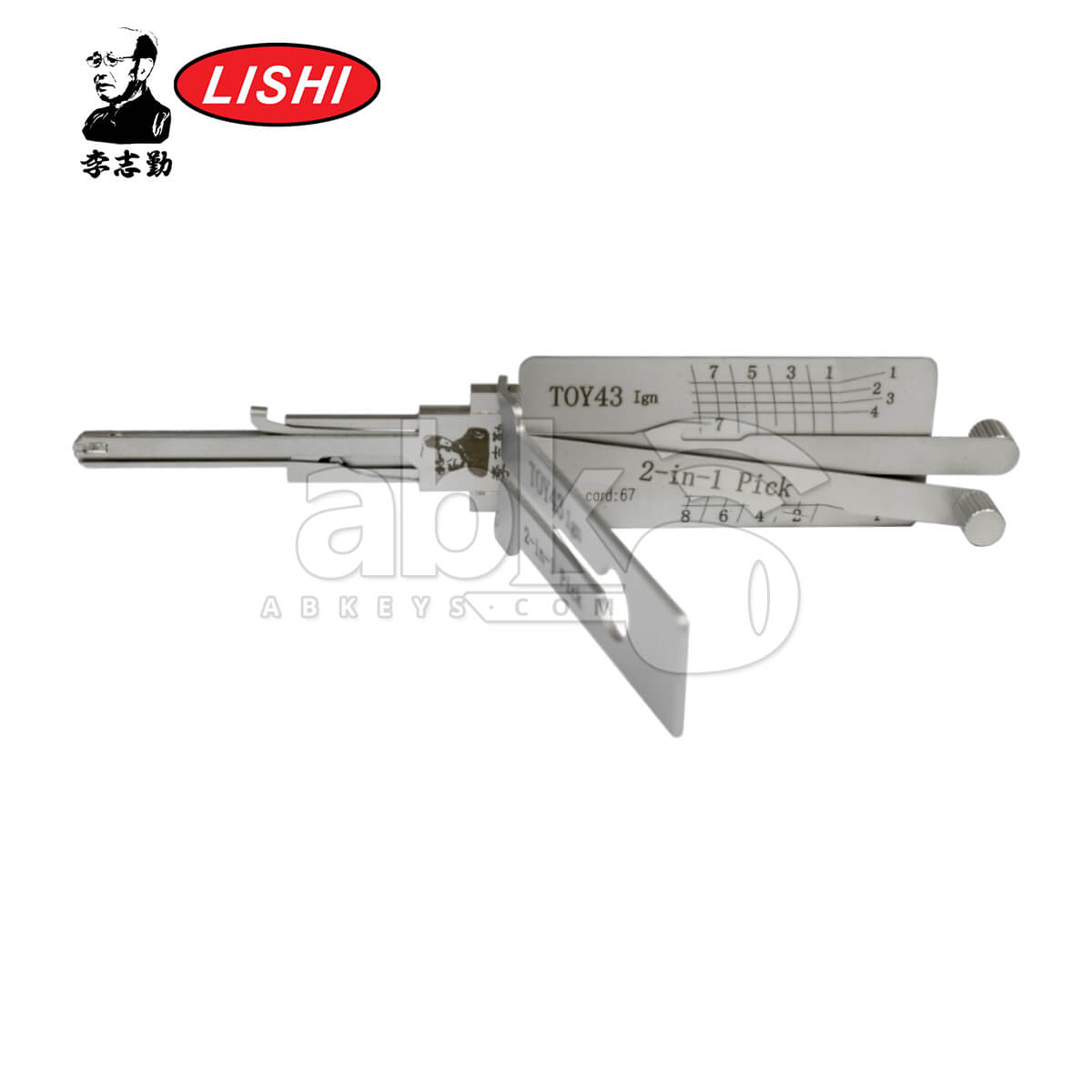 Original Lishi TOY43 AG 8Cut 3 in 1 Pick & Decoder for Toyota Lishi Tool Anti Glare   ABK 4159