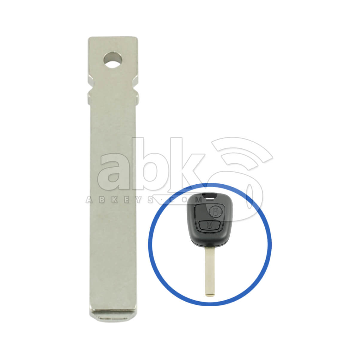 Peugeot Citroen 2003 + Key Head Remote Key Blade 9170T6 VA2 - ABK-4235 - ABKEYS.COM
