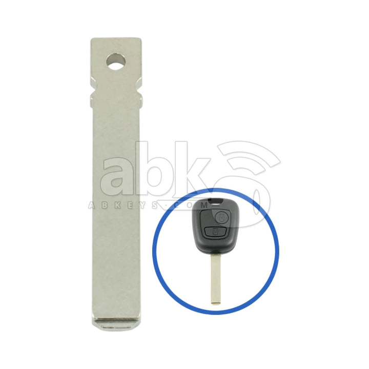 Peugeot Citroen 2003 + Key Head Remote Key Blade 9170T6 VA2 - ABK-4235 - ABKEYS.COM
