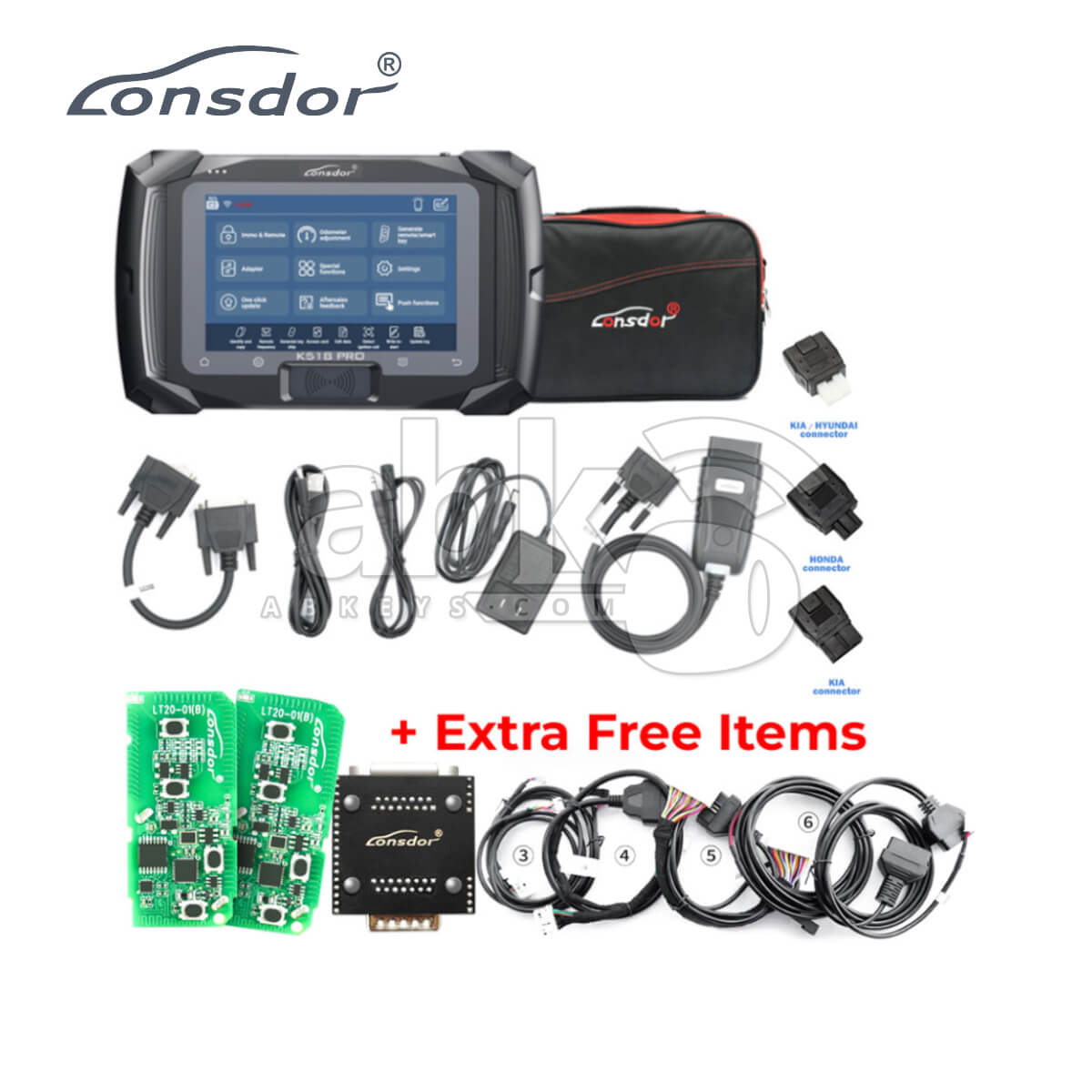 Lonsdor K518 Pro Key Programmer for All Brands Offer Package With 2Years Free Update & Free Cables