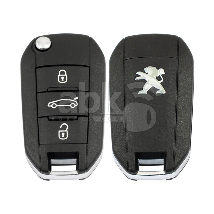Peugeot 308 508 5008 2017 + Flip Remote 3Buttons 1617020680 433MHz HUF8435 HU83 - ABK-4255-LG