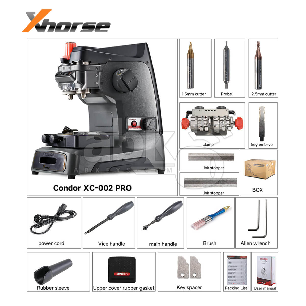 Xhorse Condor XC 002 PRO Manual Key Cutting Machine   ABK 4256   ABKEYS
