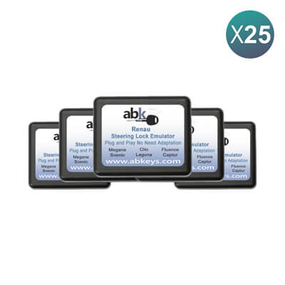Renault Steering Lock Emulator For Megane2-3 Clio3-4 Fluence2-3 Laguna2-3 Scenic2-3 Plug & Play No Need Adaptation 25Pcs Bundle