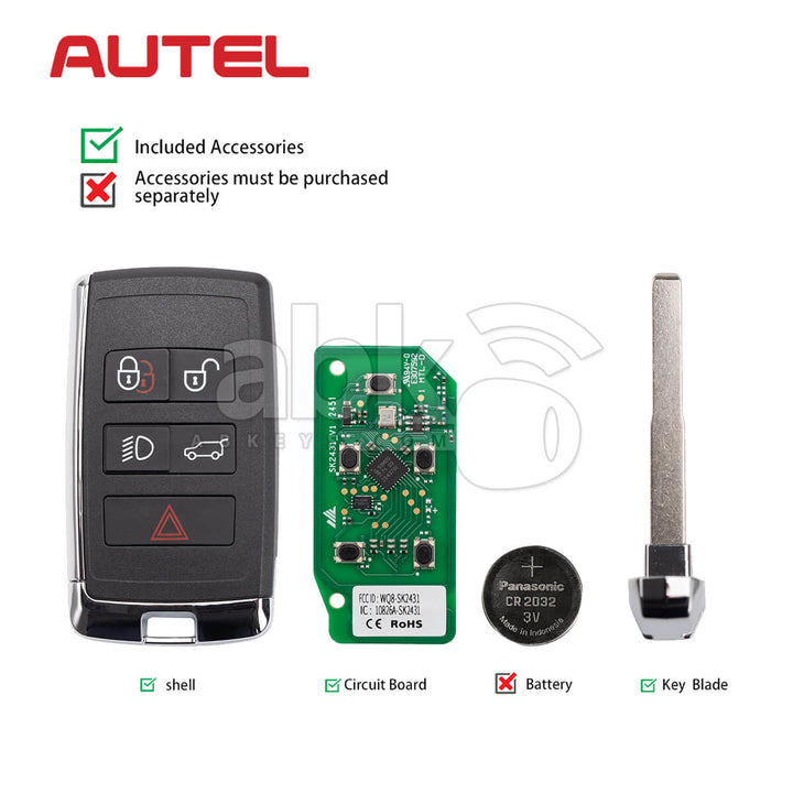 Autel Universal Smart Key 5Buttons Land Rover Style IKEYLR005AL - ABK-4478-IKEYLR005AL - ABKEYS.COM