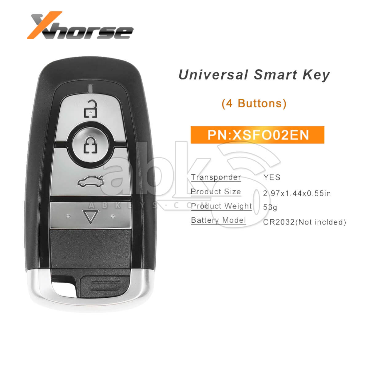 Xhorse Universal Smart Key XSFO02EN Ford Style XM38 4Buttons   ABK 4488 XSFO02EN   ABKEYS