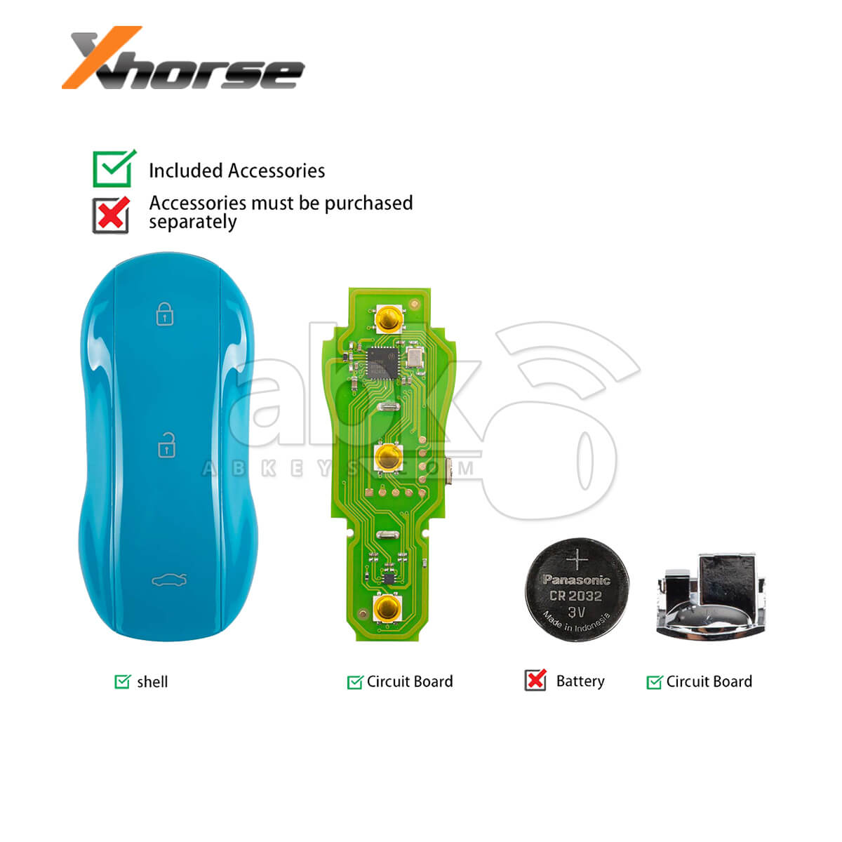 Xhorse Universal Smart Key XSSC04EN Supercar Style Miami Blue Color XM38 3Buttons