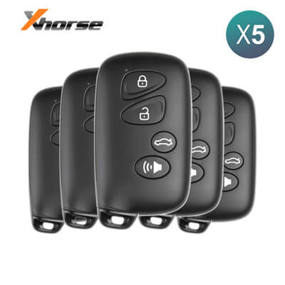 Xhorse Clé Intelligente Universelle XSTO03EN Style Toyota XM38 4Boutons 5 pièces Lot