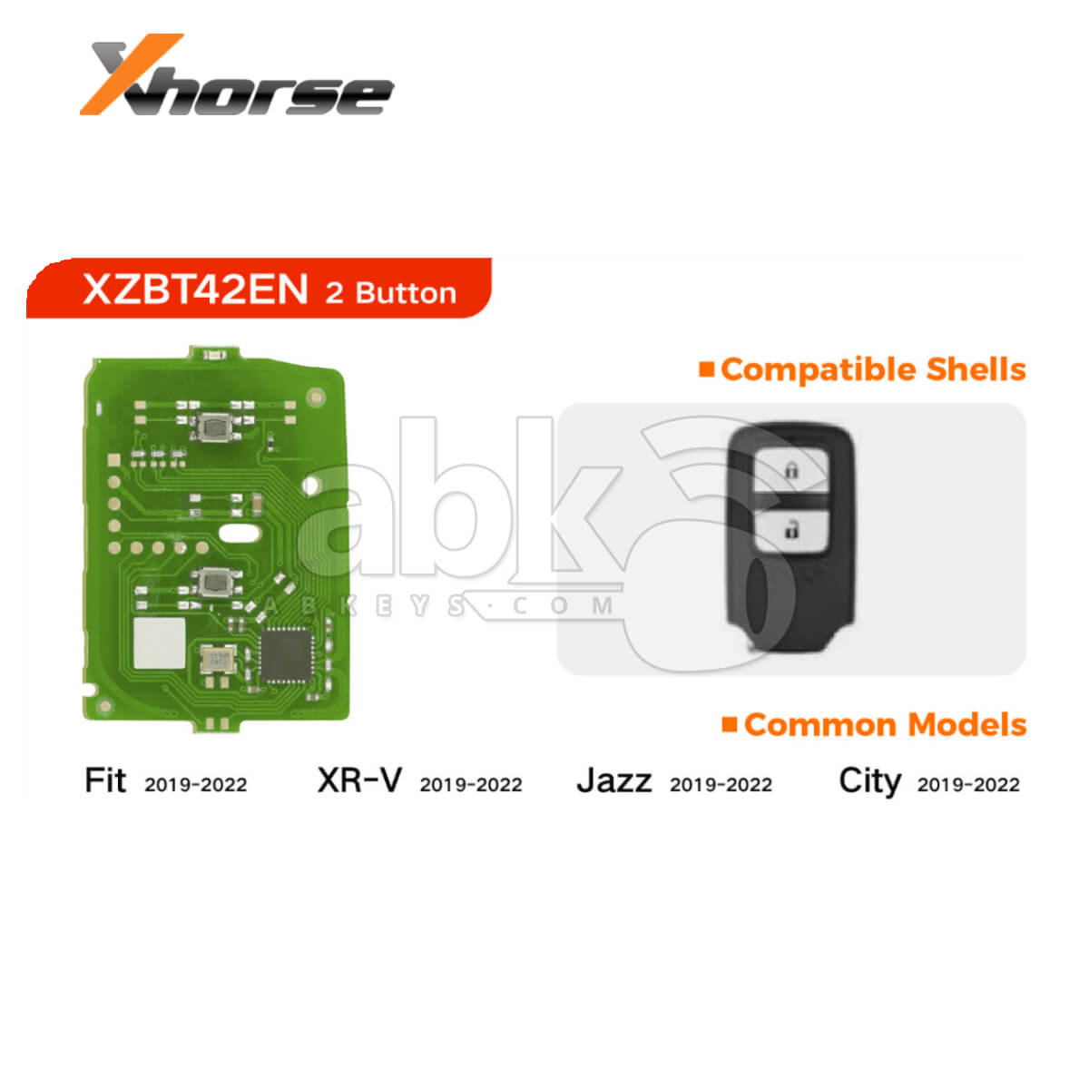 Xhorse Universal Smart Key PCB XZBT42EN Honda Style 2B |ABKEYS