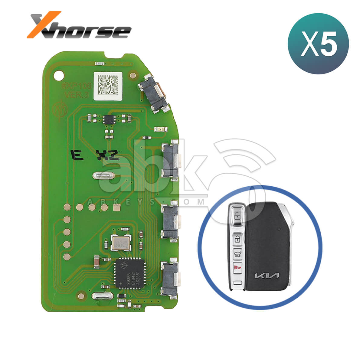 Xhorse XZKA82EN Special Smart Key Board With 4Buttons for Hyundai & Kia Cars 5Pcs Bundle