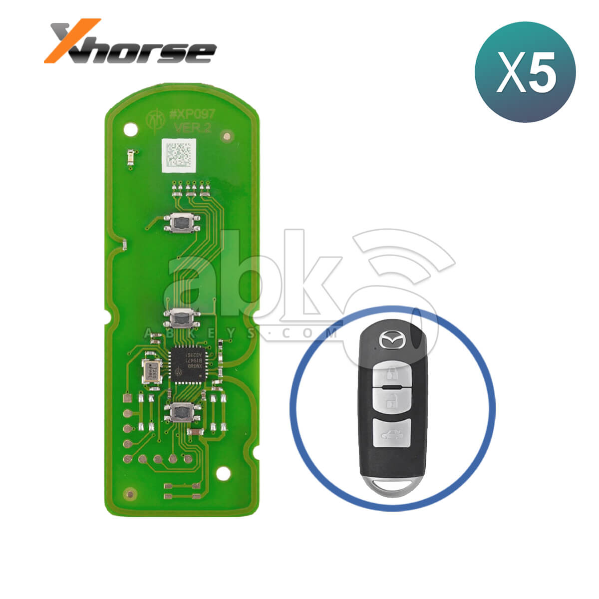 Xhorse XZMZD6EN Special Smart Key for Mazda Cars 5Pcs Bundle |ABKEYS