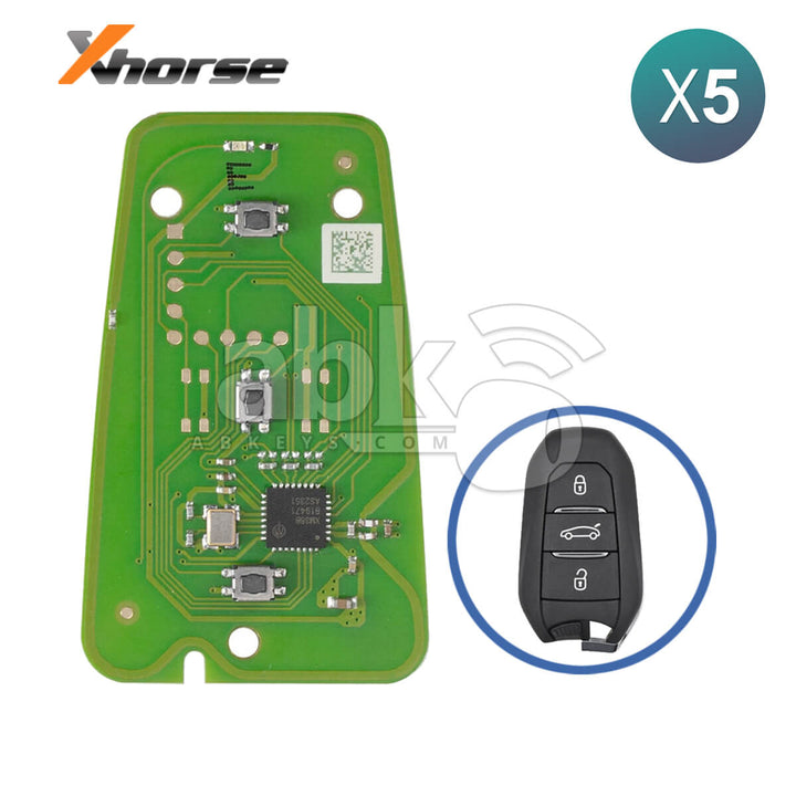 Xhorse XZPG00EN Special Smart Key Board With 3Buttons for Peugeot & Citroen Cars 5Pcs Bundle