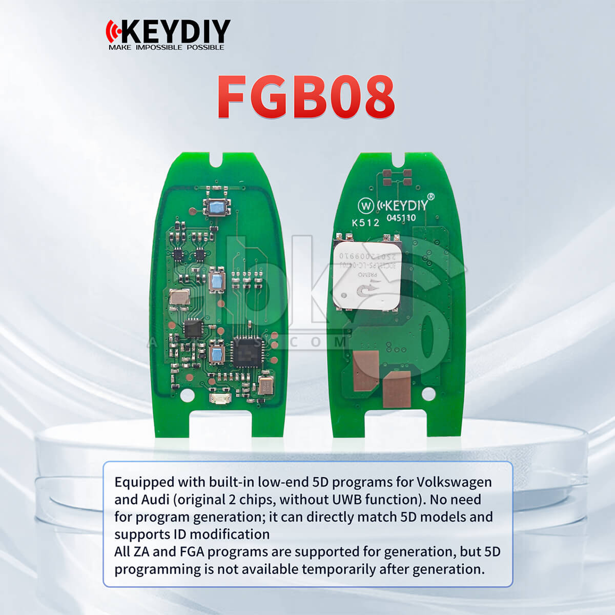 KeyDiy KD Volkswagen Audi 5C 5D MQB49 Smart Key Board 3Buttons FGB08