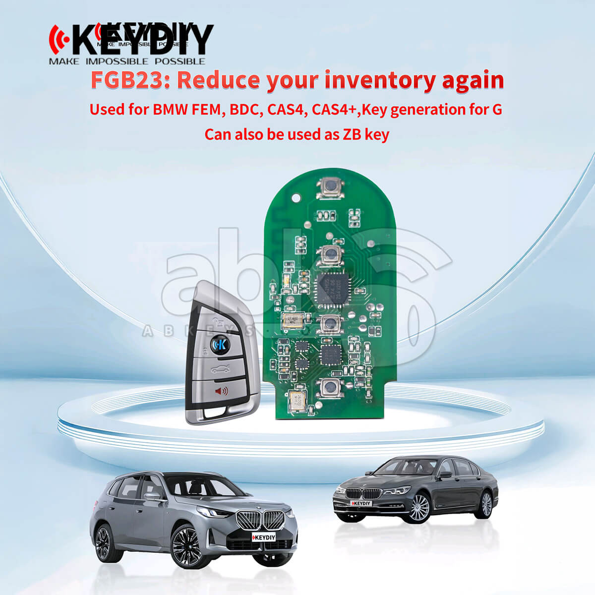 KeyDiy KD Bmw FEM BDC BDC2 BDC3 CAS4 CAS4+ Smart Key Board 4Buttons FGB23 434MHz   ABK 4499 FGB23