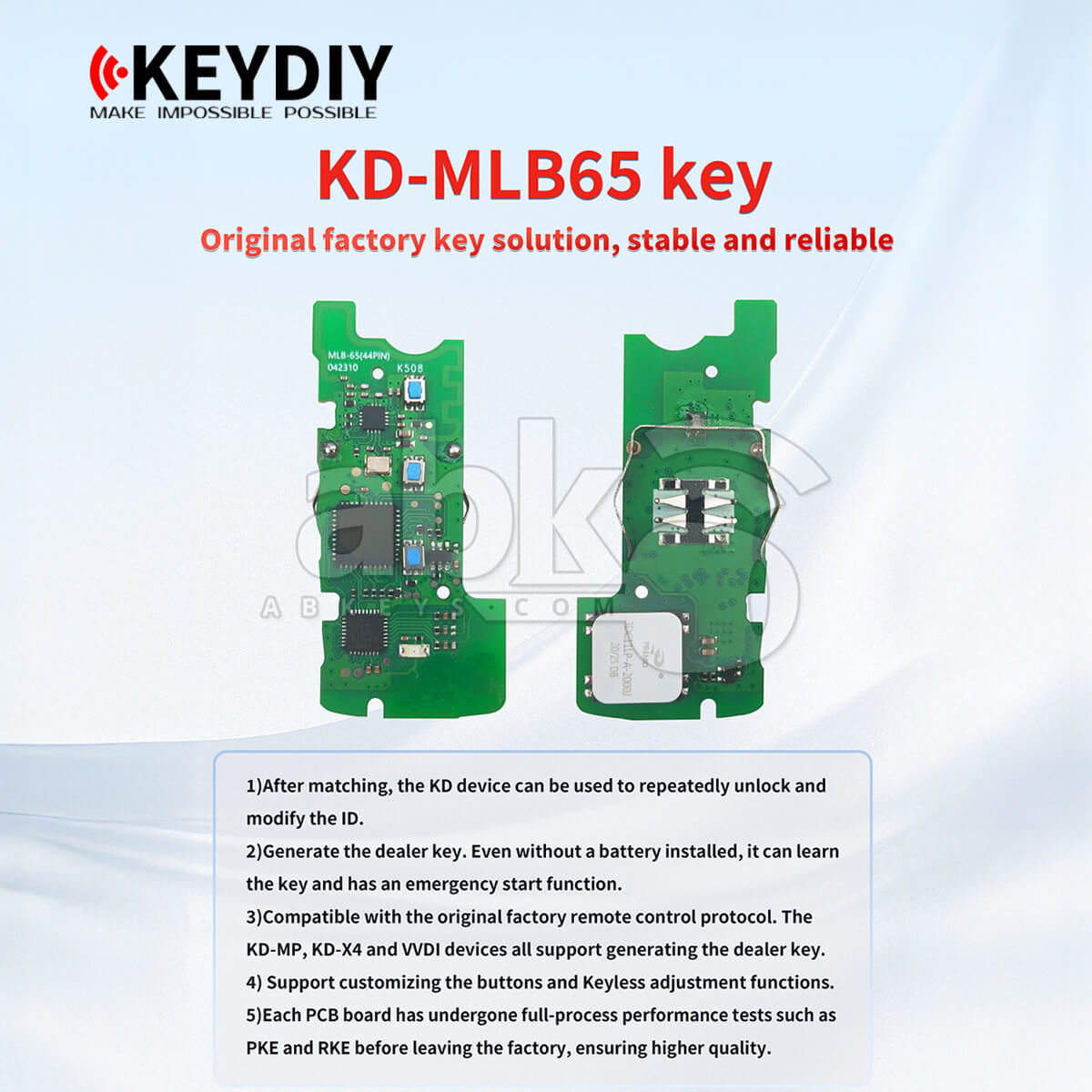KeyDiy KD Volkswagen MLB Smart Key Board 3Buttons MLB65 3 433MHz (OEM Solution)   ABK 4499 MLB65 3