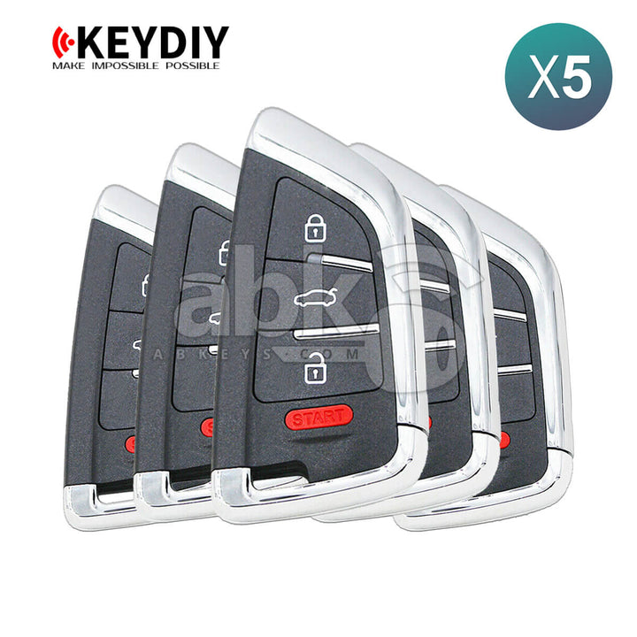KeyDiy KD Universal Smart key ZB Series Bmw Type With 4Buttons ZB02-4 5Pcs Bundle